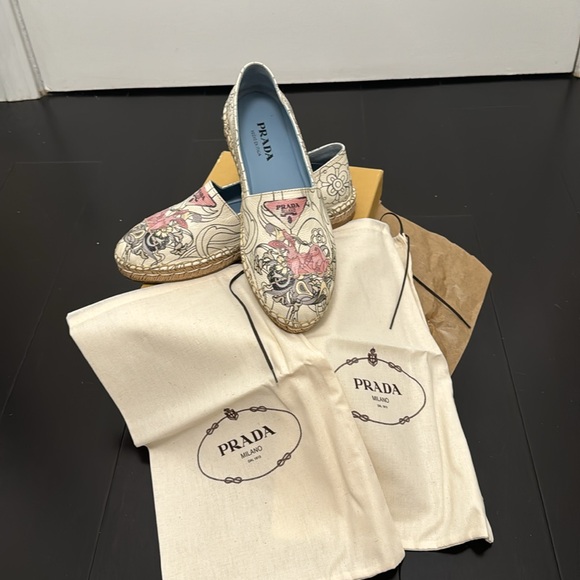 PRADA 20mm Jacquard Multicolor Floral Espadrilles 39 - Picture 5 of 5